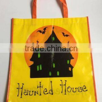 cute Hallowmas candy non woven drawstring laminated bag from china