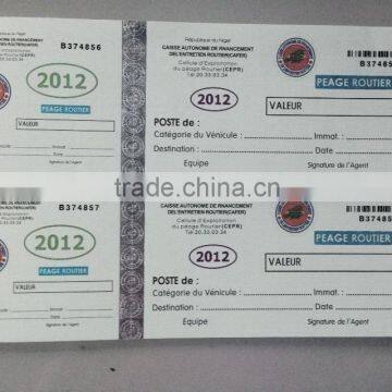 High Security Ticket With Watermark un Ink Hologram and Running Number photo-2