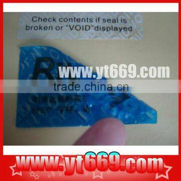 True color anti-counterfeit die cut seal void security label