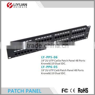 LY-PP5-06 48 Port Cat5e Patch Panel for cabinet 1U network patch panel