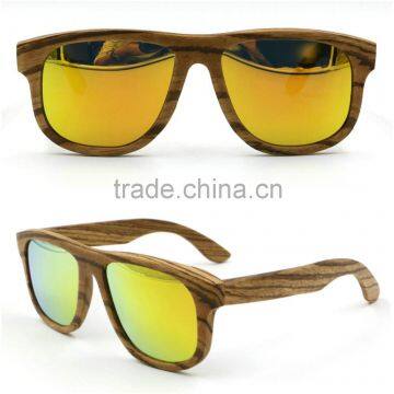 Popular style unisex good sale high quality zebra wood sunglasses with revo coating