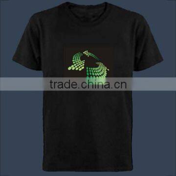 Wholesale 100% Cotton Sould Active Led T-shirt / el T-shirt/el Equalizer T-shirt photo-6