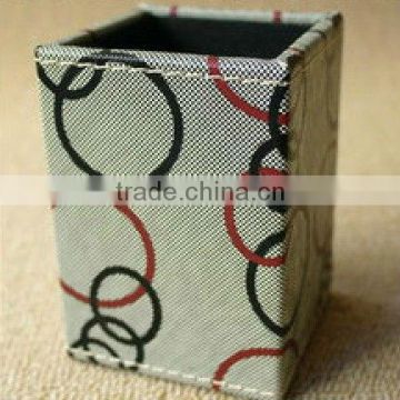 Decorative leather pen holder