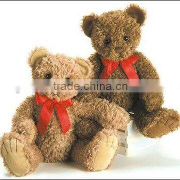 30cm lovely plush soft teddy bear with red ribbon