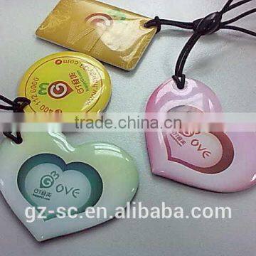 Customized nice designed clear resin sticker with handle