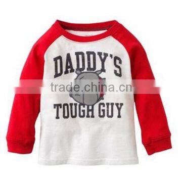 baby 9 months cute tee kids t shirt daddy's tough guy garment bear cartoon characters pattern printing high quality fabric