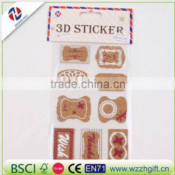 new arrived self-adhesive fancy decorative craft quality elegant cork sticker