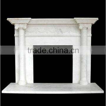 White Marble Solid Fireplace