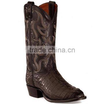 black cowgirl&cowboy genuine leather western caiman tail boots wholesale