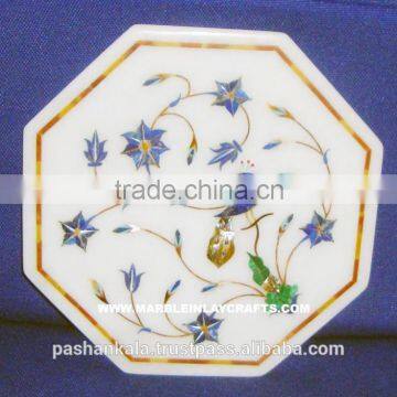 White Marble Inlay Decorative Plate