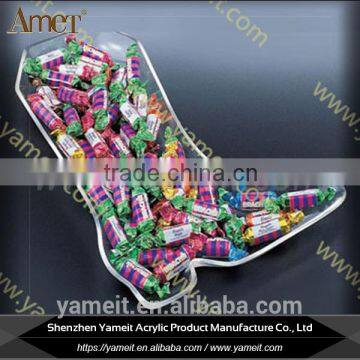 China gold supplier shoes shape acrylic candy display case