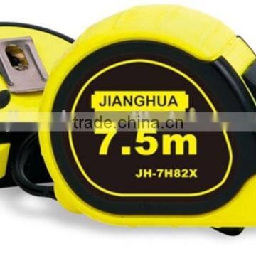 JH-82 steel measure tape with 2 stops/customized design double color injection measuring tape