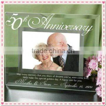 Glass 50th Anniversary Photo Frame For Souvenir Gifts