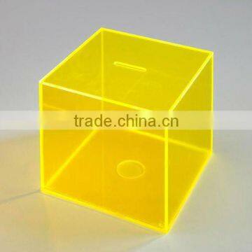 solar yellow acrylic money box