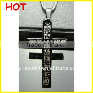 Wholesale Letter Cross Stainless Steel Pendant