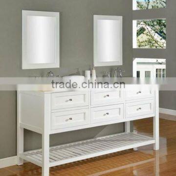 70" Double Sink Pearl WHITE Traditional Bathroom Vanity/Bathroom Furniture/Bathroom Cabinet LN-T1181