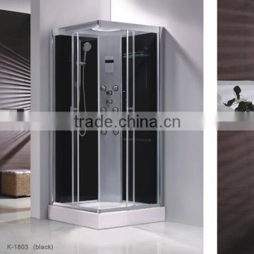 Hot selling black tempered glass shower cabin, shower room