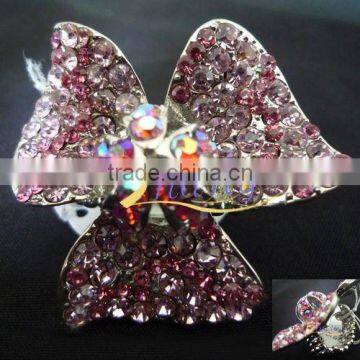 stretch rings with colored rhinestone