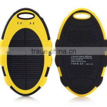 Waterproof solar cell phone charger with 5000 capacity