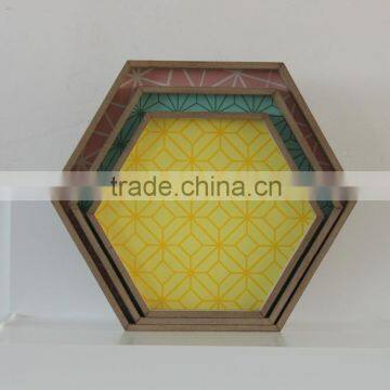 Pink Hexagon Thin Wooden Tray photo-3