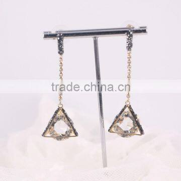 Bright Crystal Zircon Dangle Earring Simple Gold Earring Designs For Women