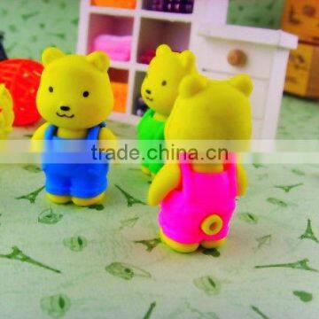 Removable novelty bear eraser & 3D fasion eraser