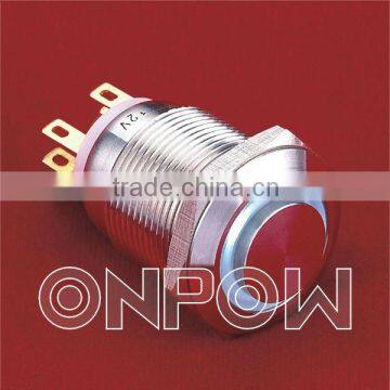 ONPOW ring illuminated pushbutton switch(LAS1GQH-11E,19MM,CE,ROHS,High flat head,CCC,IP65,IP67)