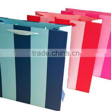 2016 new design paper bag shopping bag with ribbon handle