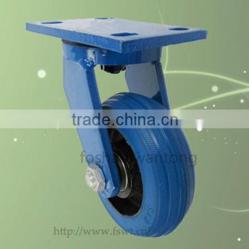 Heavy Duty Top Plate 150mm Blue Rubber Hardware Caster Wheel