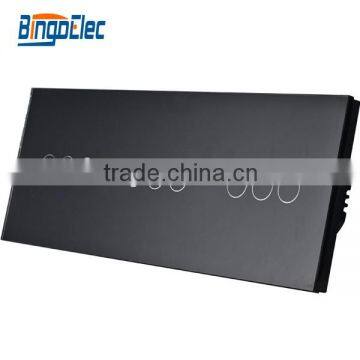 EU Black Color Toughened Glass Panel Touch Switch