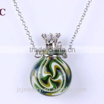 Empty Glass Perfume Bottles Fragrance Essential Oil Diffuser Locket Necklace jewelry