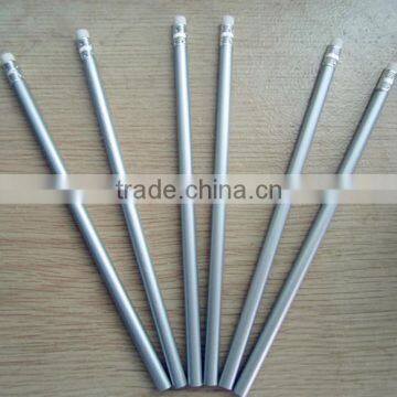 aluminum colored surface rubber HB pencil