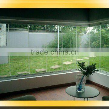 balcony frameless window