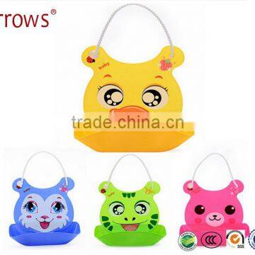 100% Waterproof Large TPE Material Baby Bib With Detachable Frumb Food Catcher for 0-6 Toddlers