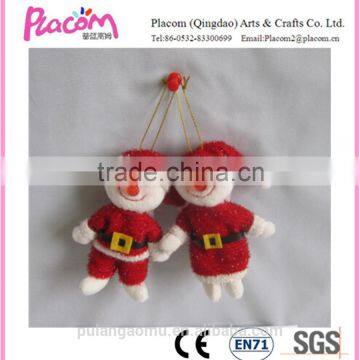 2017 New Design Hot selling Wholesale Christmas stuff lovely Plush Snowman Keyring pendant