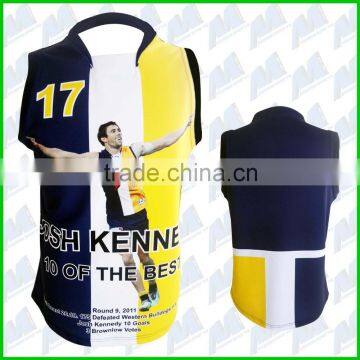 Long sleeved/sleeveless sublimation AFL memorabilia jumper