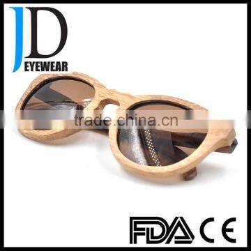Retro Circle Brown Wood Sunglasses Zebra Fda Hinge Inserted High Quality Sunglasses