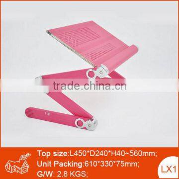 Portable folding laptop table adjusting laptop bed desk