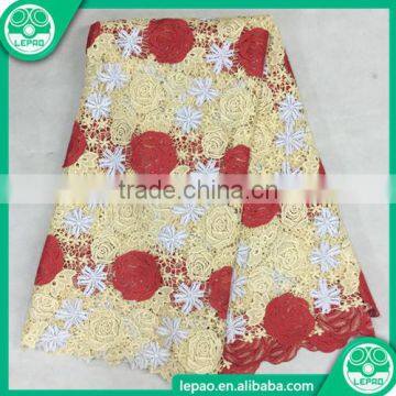 2016 Latest Embroidered High Quality Tulle Lace Fashion Coral Red Fabrics photo-6