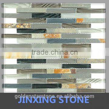 Asian Mosaic Tiles Stone Mosaic and Mosaic Glass Mix (crystal Glass ) photo-2