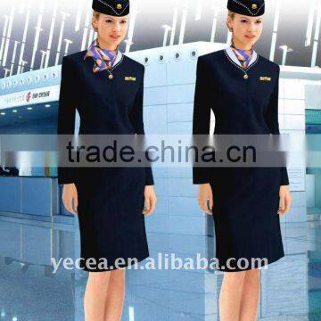 HOT sell black Stewardess Airline Uniform