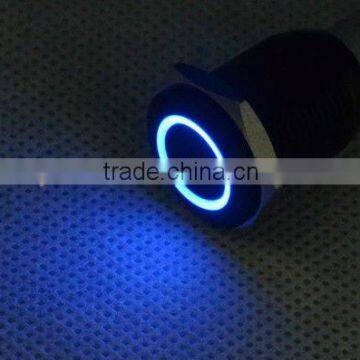 QN25-A1 25mm 12V Blue Led Stainless Switch Momentary Push Button 6 Pins Waterproof