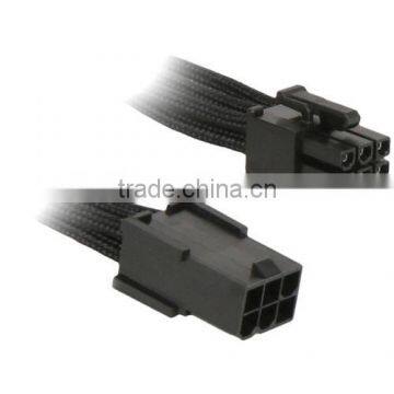 PCI Express 6 Pin PCIe Video Card Extension Cable (45cm, Black Sleeve/Connectors) photo-2