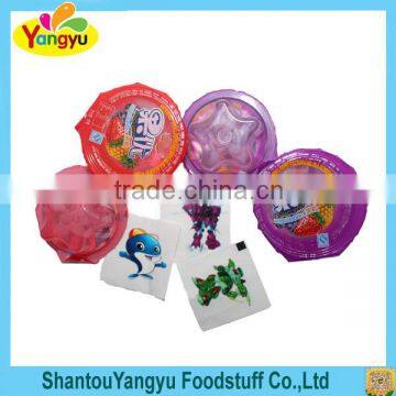 HALAL 4pcs bag packing fruit jelly cup with tattoo