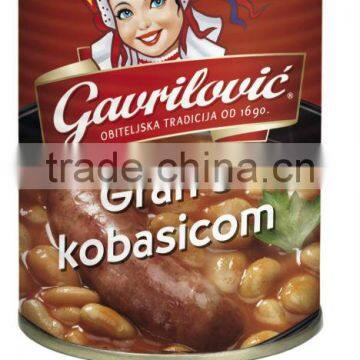 CANNED COOKED BEANS WITH SAUSAGE 400g