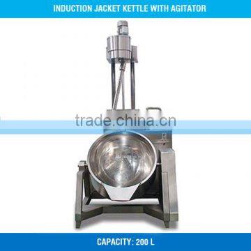 Induction Jacket Kettle with Agitator - 200 L, dia. 900 MM, 25 Kw, S/S 304, TT-JK-ITR200