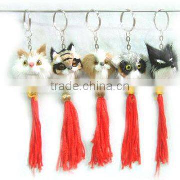 Natural Raccoon Fur Pom Poms Fox Tails Wholesale White