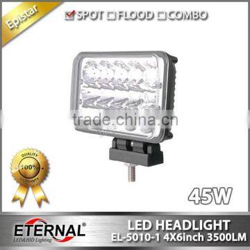45W 4x6" High Power Led Dual Sealed Headlight H4 for Dodge GMC Lincoln Maserati With Out Mounting Brackets photo-5