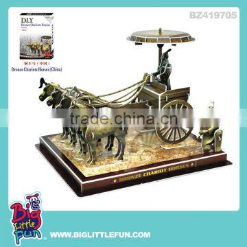 DIY 3d puzzle toy the bronze chariots and horses