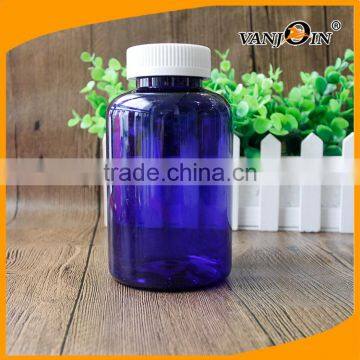 500ml PET Blue Plastic Pill Boston Bottle With Child Resistant Cap